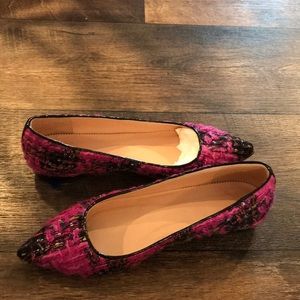 Jcrew flats size 7 1/2 pink blackFabric